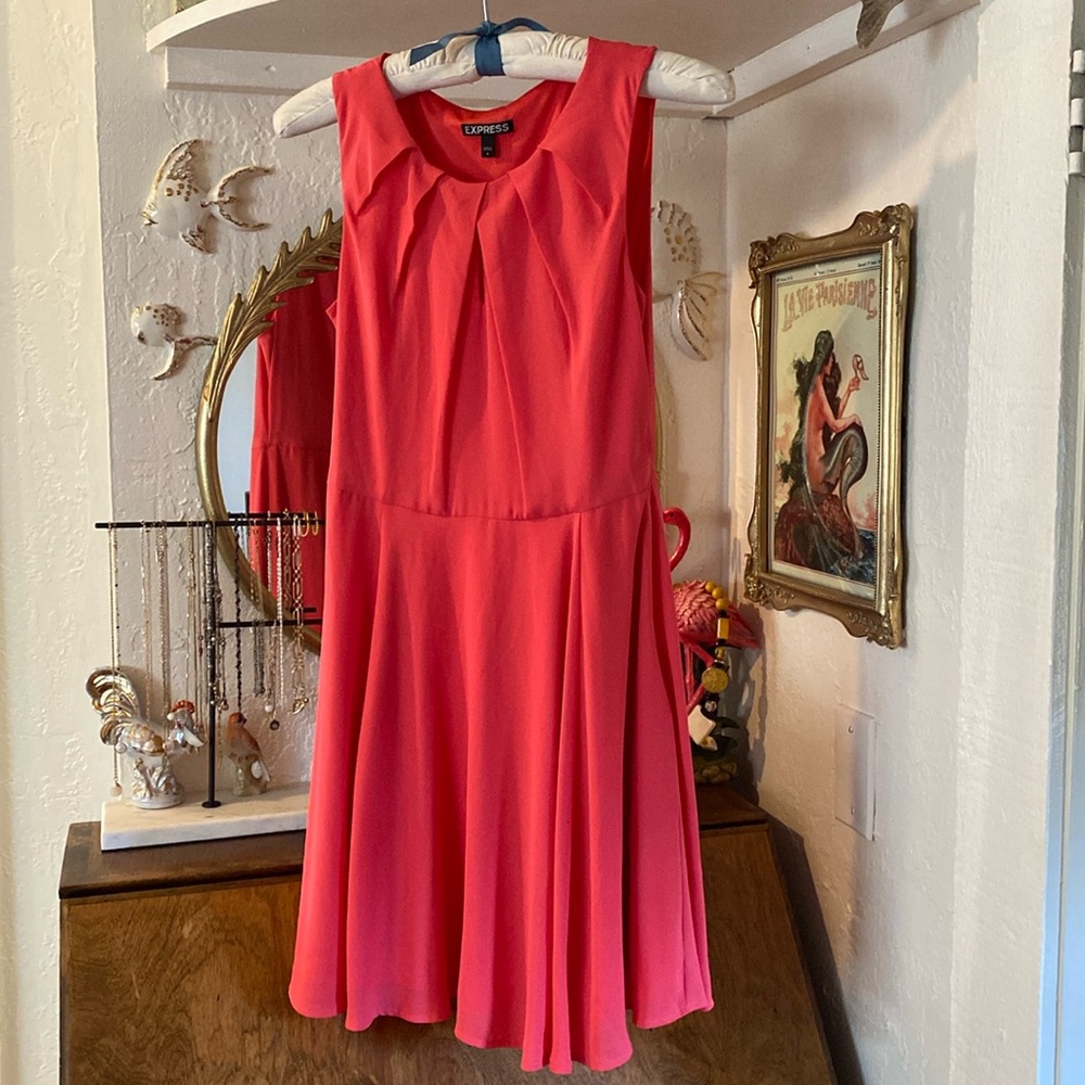 Express Brand brilliant coral dress